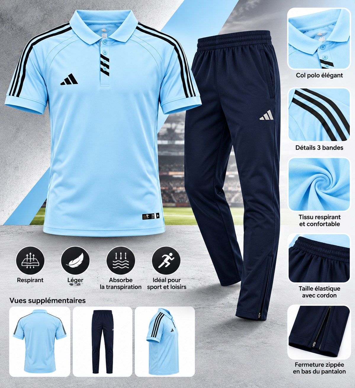 Ensemble Homme Polo Sport & Pantalon – Style Sportif Moderne