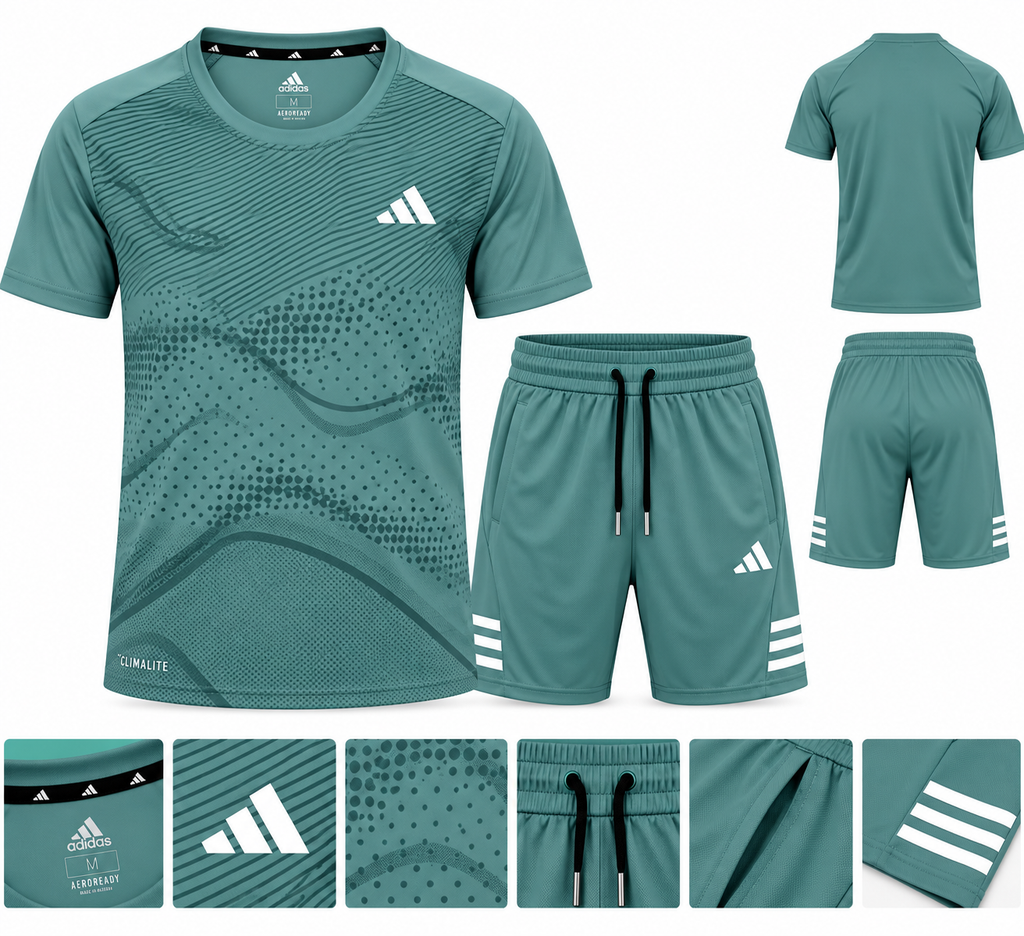 Ensemble de Sport Homme 2 Pièces – T-shirt Graphique Respirant et Short de Sport | SD Market