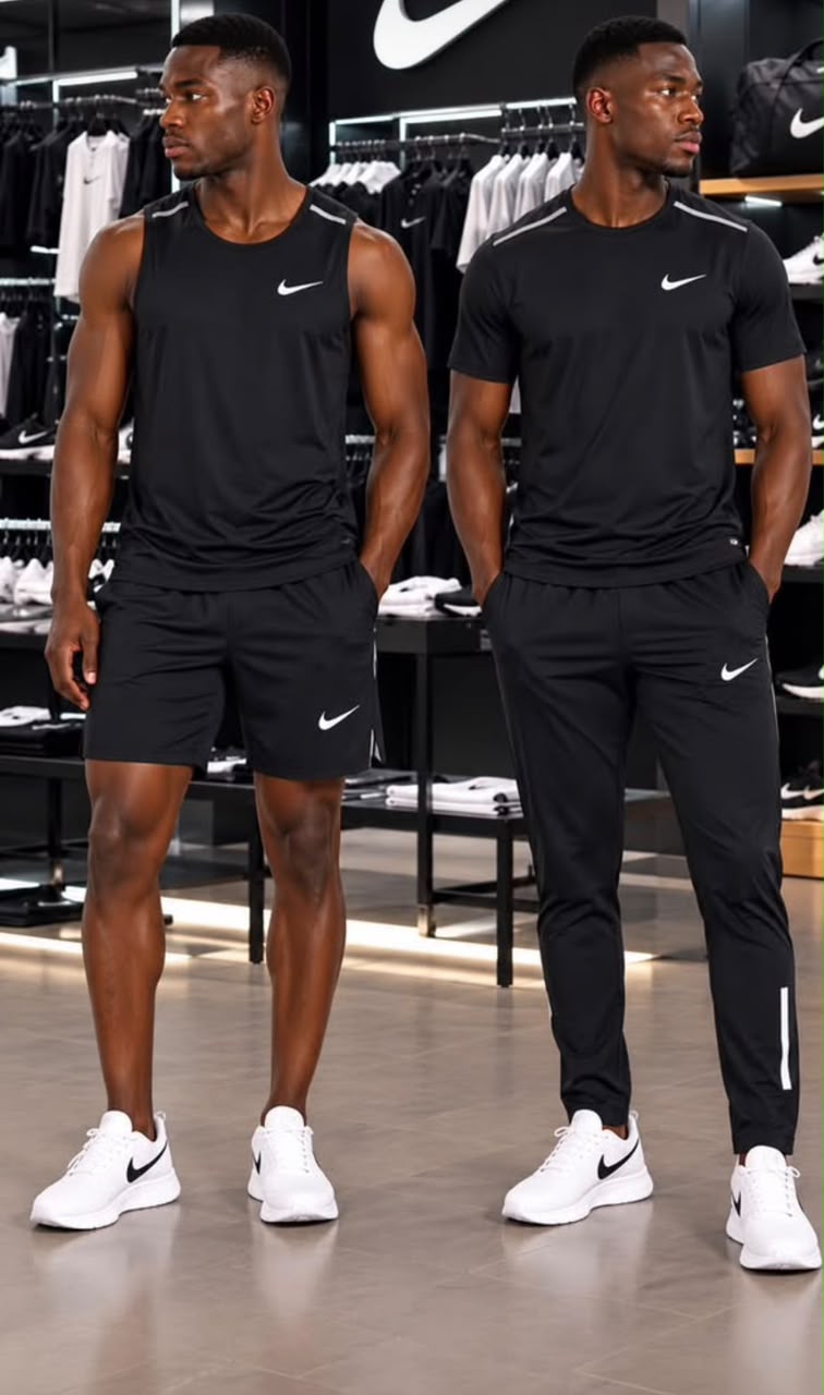 Ensemble de Sport Homme 4 Pièces – T-shirt, Débardeur, Short & Pantalon Jogging