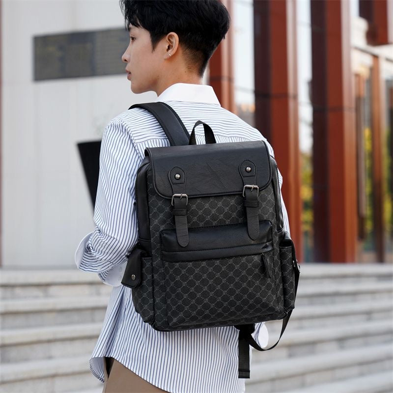 Sac à dos homme élégant en cuir – Grande capacité, style vintage