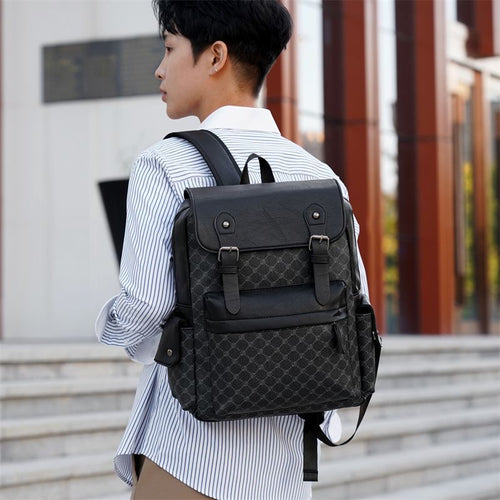Sac à dos homme élégant en cuir – Grande capacité, style vintage