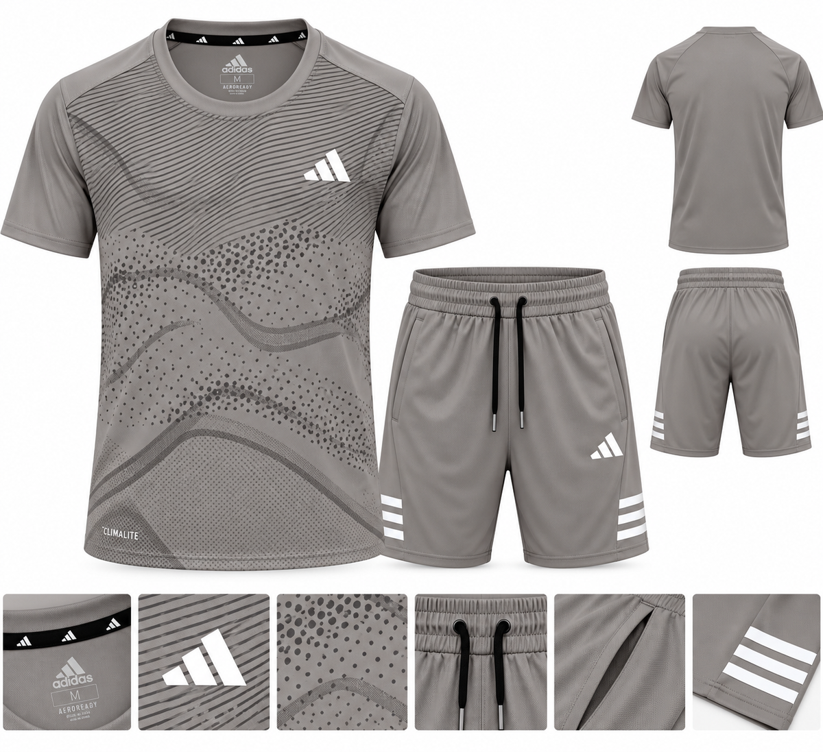 Ensemble de Sport Homme 2 Pièces – T-shirt Graphique Respirant et Short de Sport | SD Market