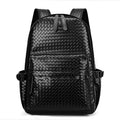 Sac à Dos Homme en Cuir Tressé Noir – Style Luxe, Grand Volume pour Travail, Voyage et Ordinateur