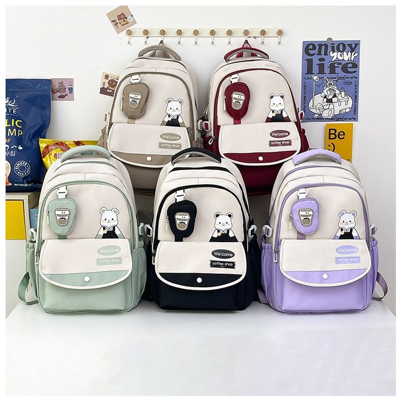 Sac à dos fille tendance – Motif Ourson, coloré & pratique