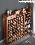 Meuble range-chaussures en bois à 7 niveaux – Grande capacité avec tiroir