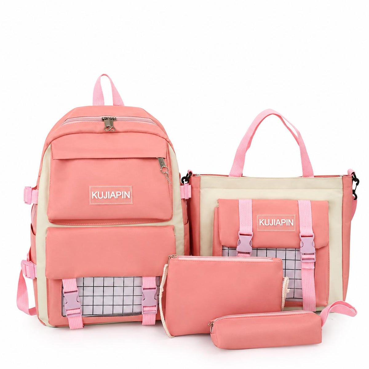Ensemble Sac à Dos Scolaire 4-en-1 Tendance – Sac à Dos, Sac Cabas, Pochette & Trousse