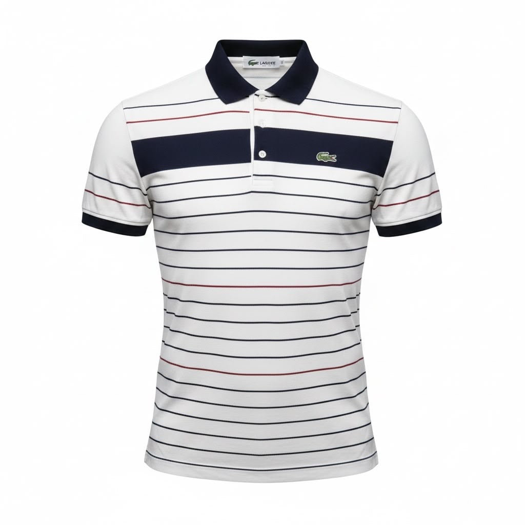 Polo homme élégant à rayures – Coupe moderne et décontractée