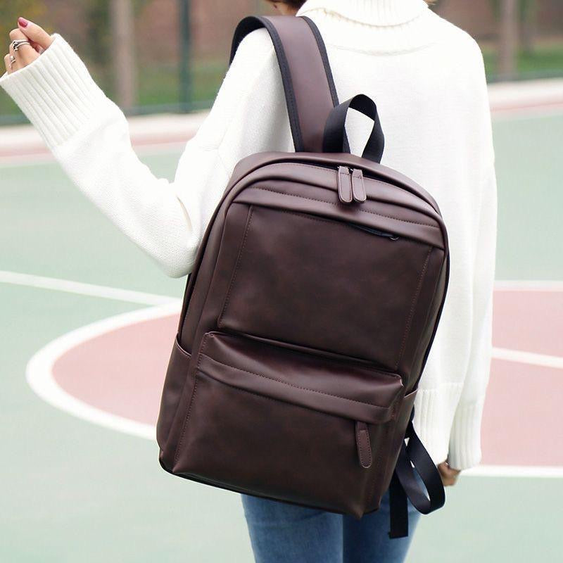 Sac à Dos Cuir Élégant Homme & Femme – Multi-Poches pour Ordinateur & Tablette