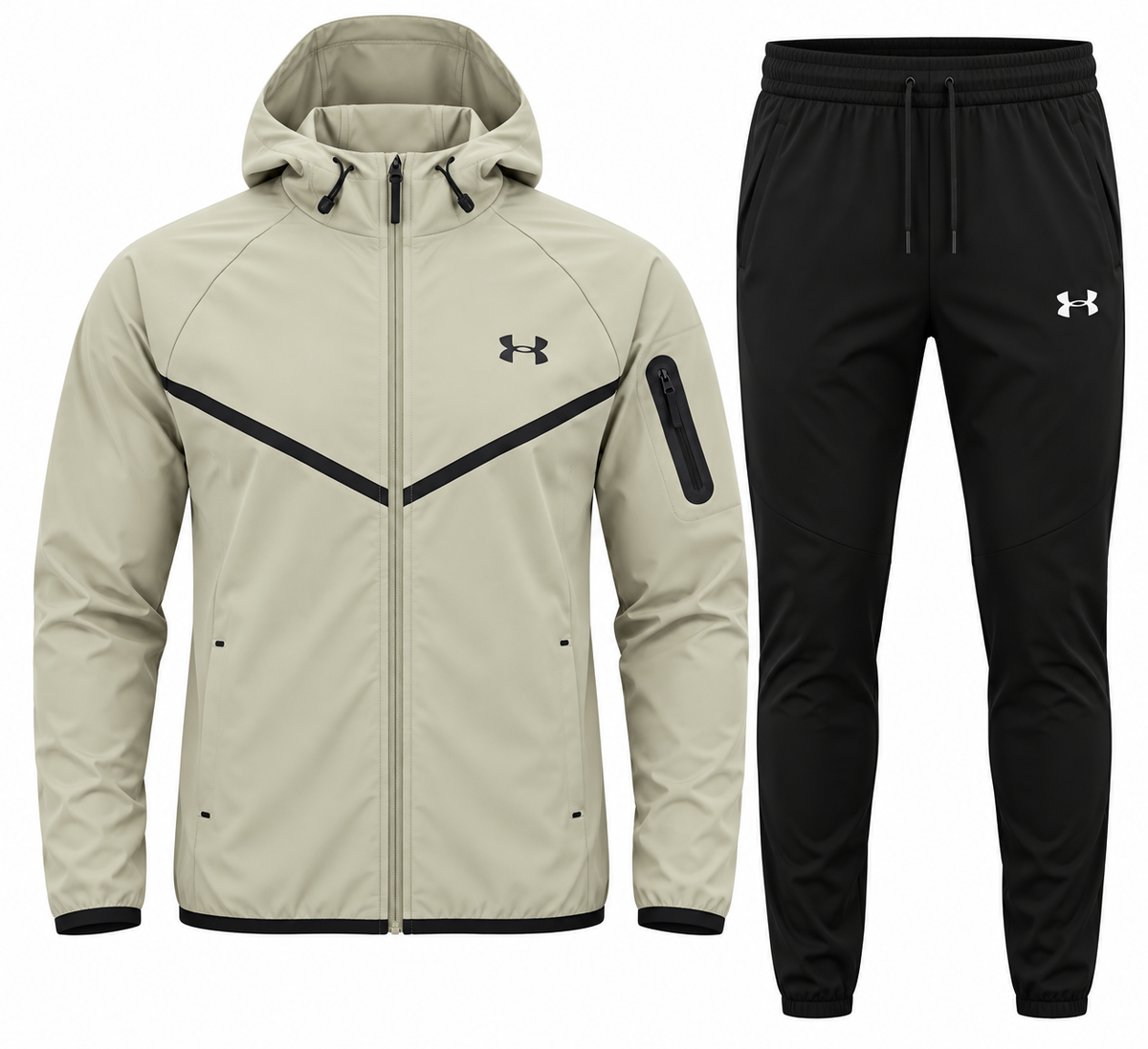 Ensemble de sport homme à capuche – Veste zippée et pantalon jogging