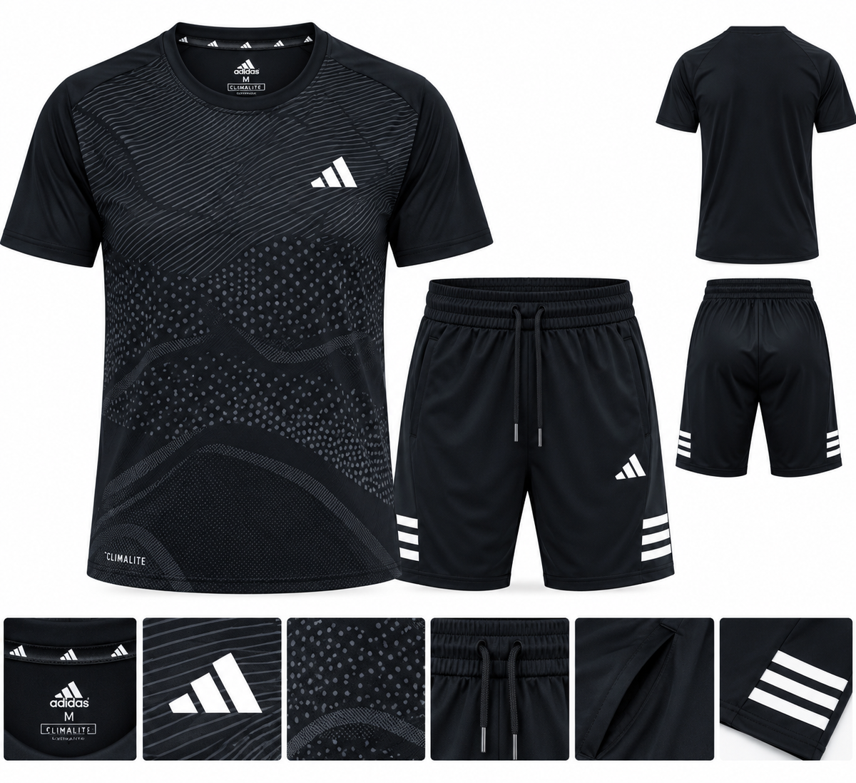 Ensemble de Sport Homme 2 Pièces – T-shirt Graphique Respirant et Short de Sport | SD Market