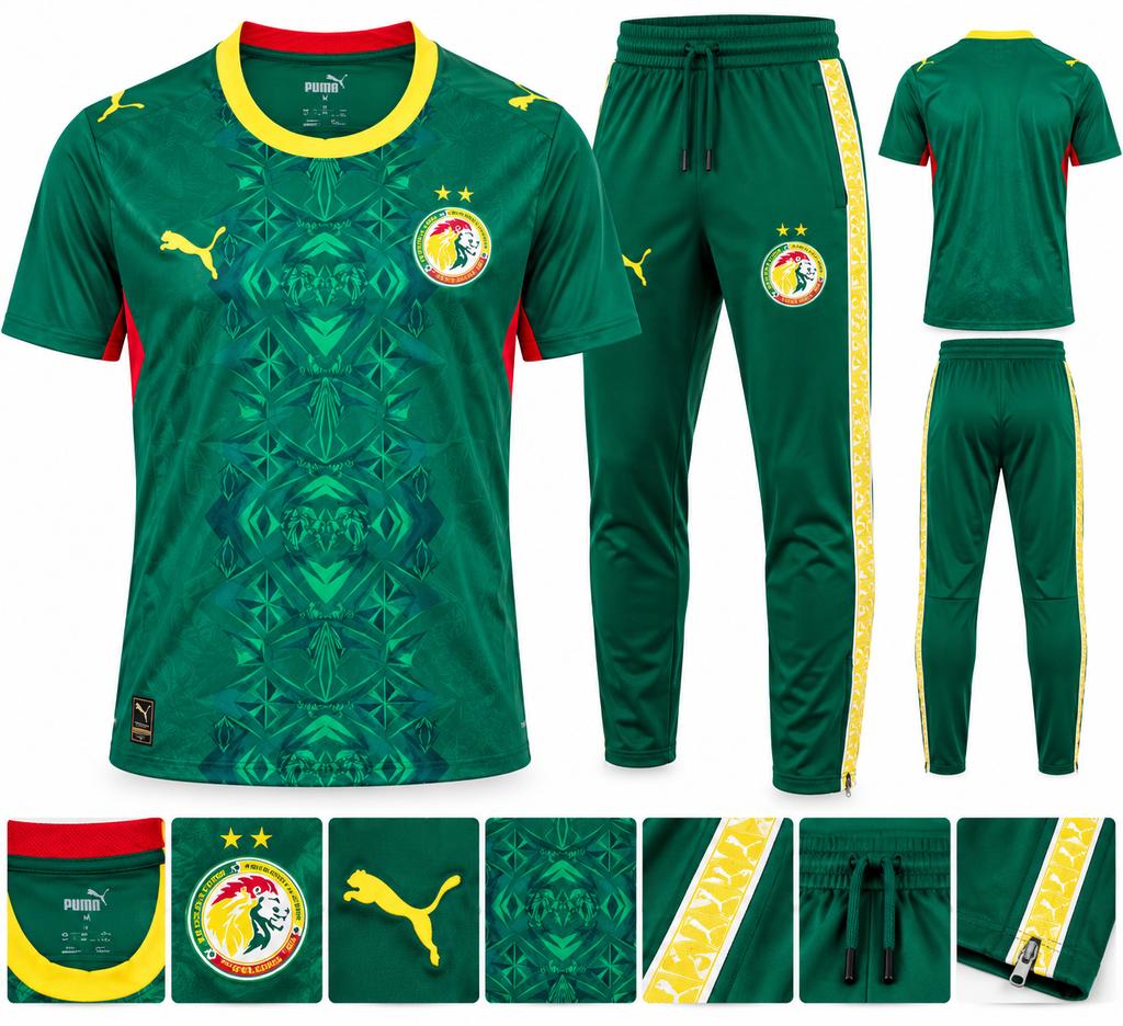 Ensemble Survêtement Sénégal Homme – Maillot des Lions de la Teranga et Pantalon de Sport Vert | SD Market