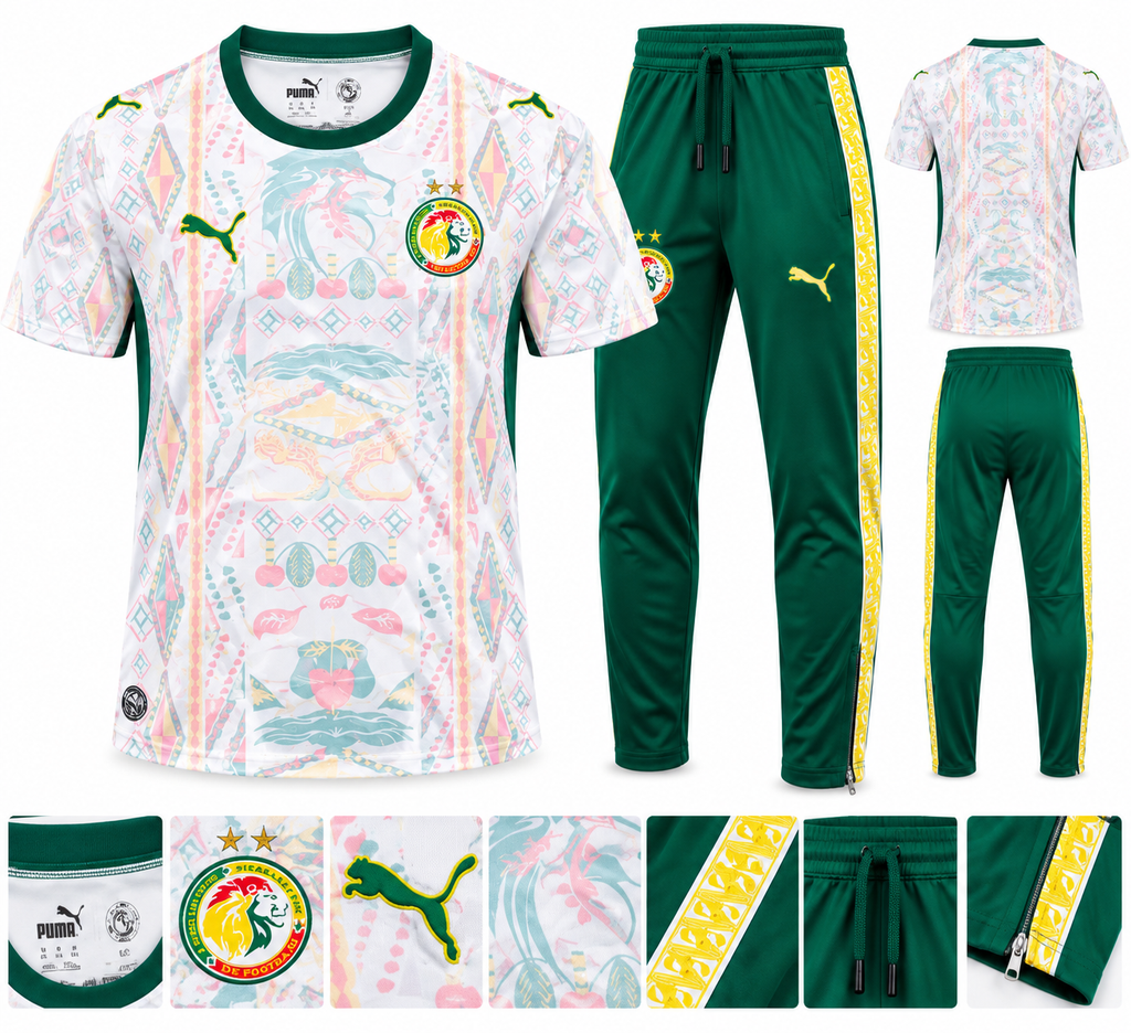 Ensemble Survêtement Sénégal Homme – Maillot des Lions de la Teranga et Pantalon de Sport Vert | SD Market