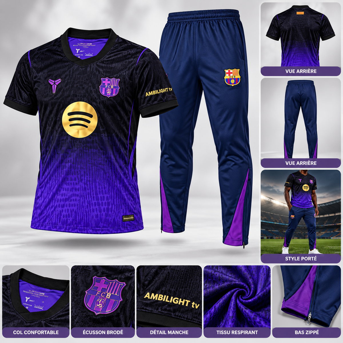 Ensemble FC Barcelone Homme – Maillot & Pantalon de Survêtement 2 Pièces