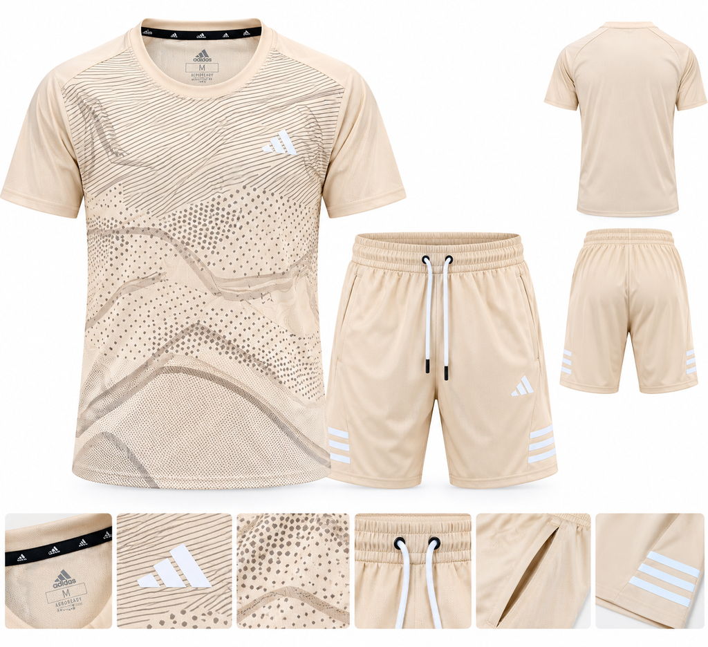Ensemble de Sport Homme 2 Pièces – T-shirt Graphique Respirant et Short de Sport | SD Market