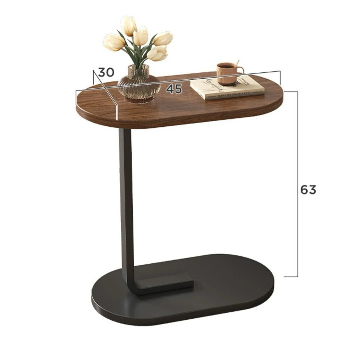 : Mini Table Basse Coulissante Sous Canapé – Plateau Bois & Support Métal pour Café, Livre et Ordinateur