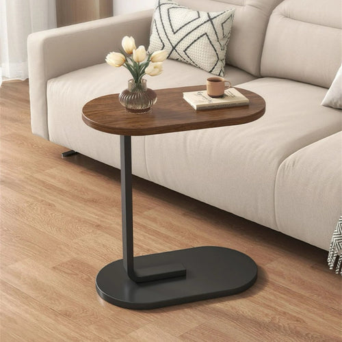 : Mini Table Basse Coulissante Sous Canapé – Plateau Bois & Support Métal pour Café, Livre et Ordinateur