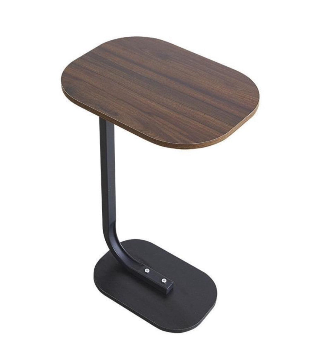 : Mini Table Basse Coulissante Sous Canapé – Plateau Bois & Support Métal pour Café, Livre et Ordinateur